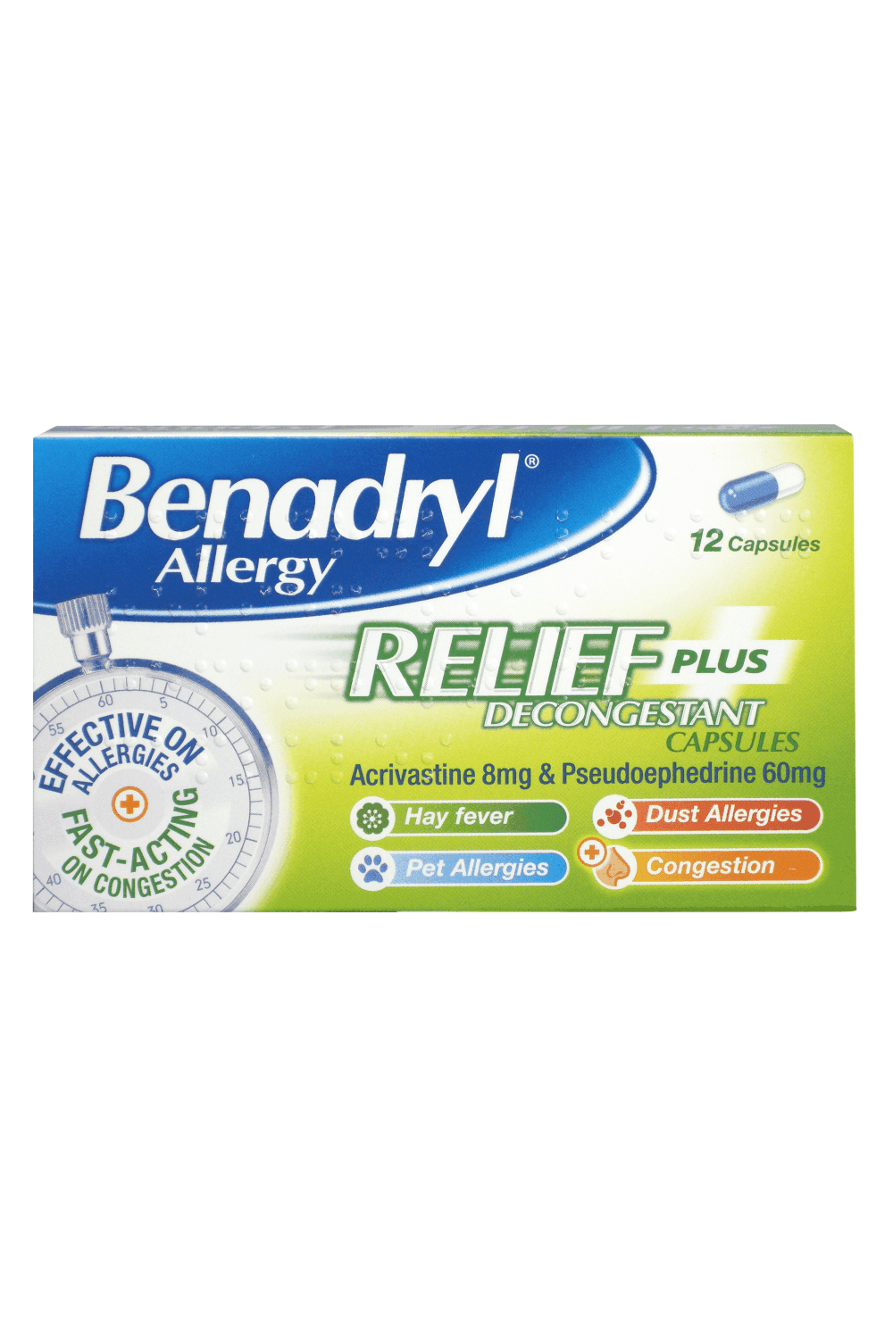 Benadryl Plus 12 Capsules - photo 1 of 1