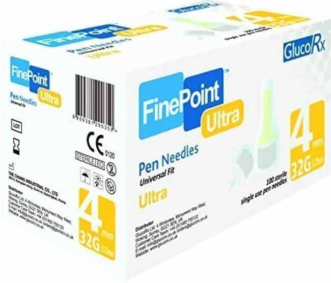 GlucoRx Finepoint Needles 4mm 32g - Pack of 100 - photo 1 of 1